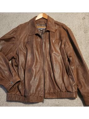 Vintage Wilsons Leather Men's Brown Leather Bomber Jacket